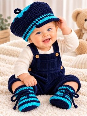 NWT Hand made baby set made in Europe - Artisan Baby set 6-9mo